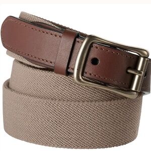 Brand New Lands End Khaki Wool and Leather Belt